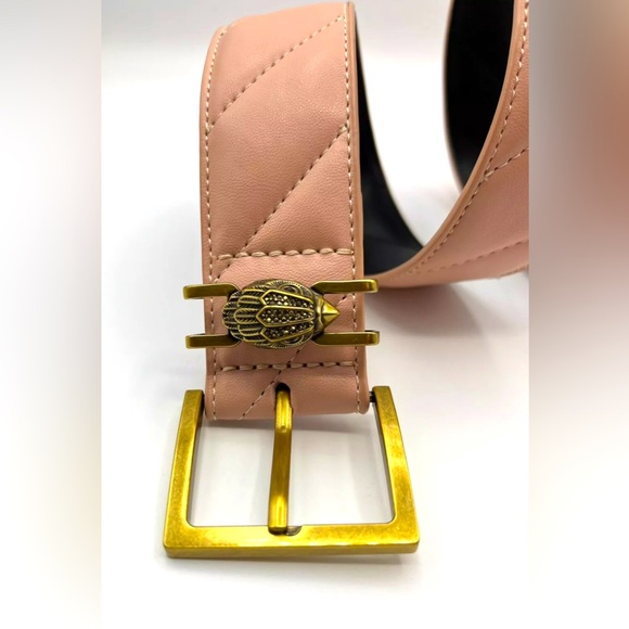 Kurt Geiger XS/S Pink Leather QuiltedStud Eagle Belt